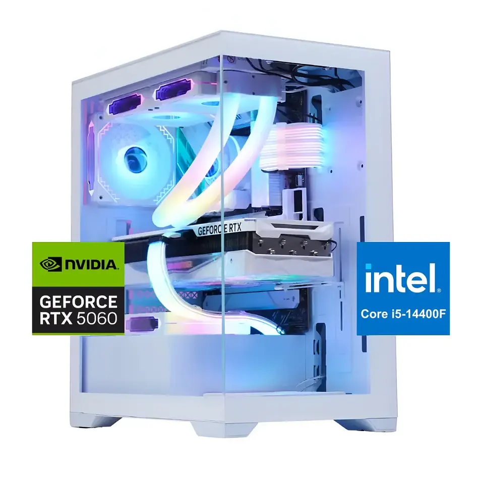 Pc Gamer Sonic Plus White: Intel Core i5-14400F, 16gb/32gb, M.2, RTX 5060 8GB 1