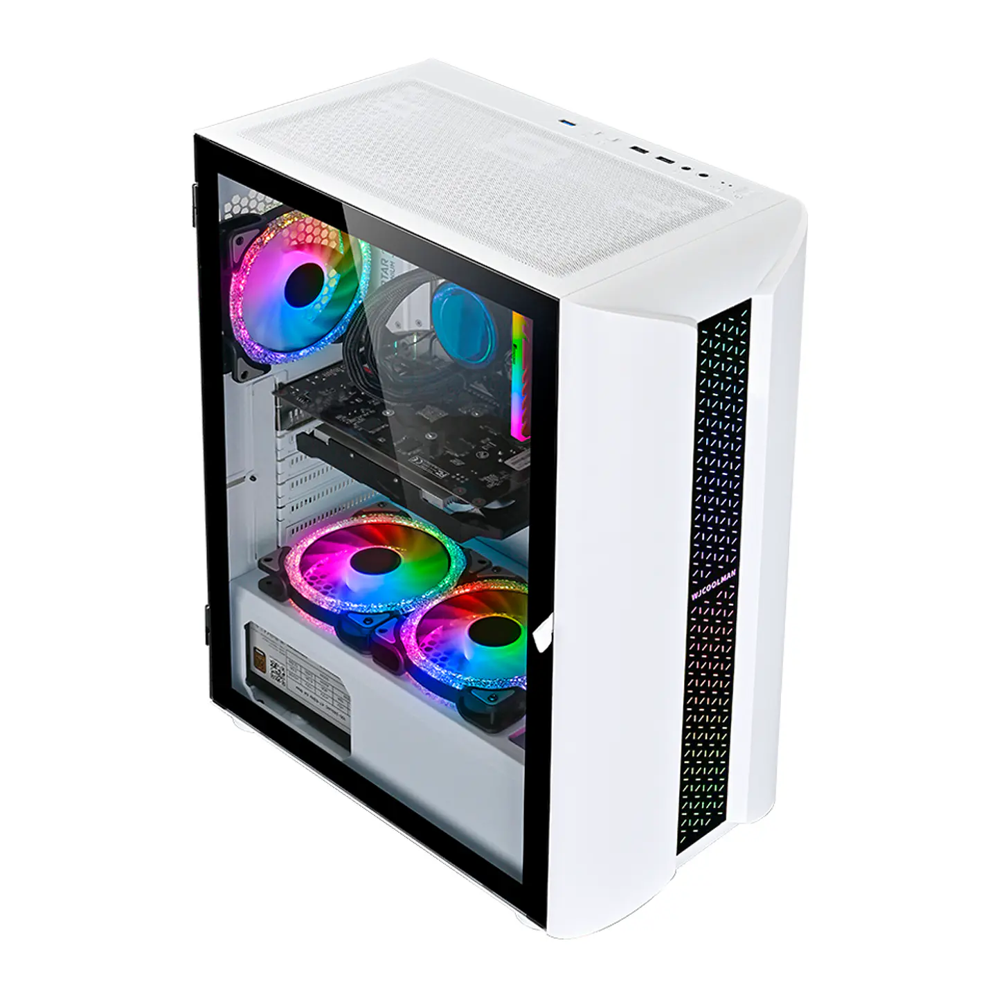 Gabinete Gamer Areo White RGB ATX, Vidrio Templado, USB 3.0 3