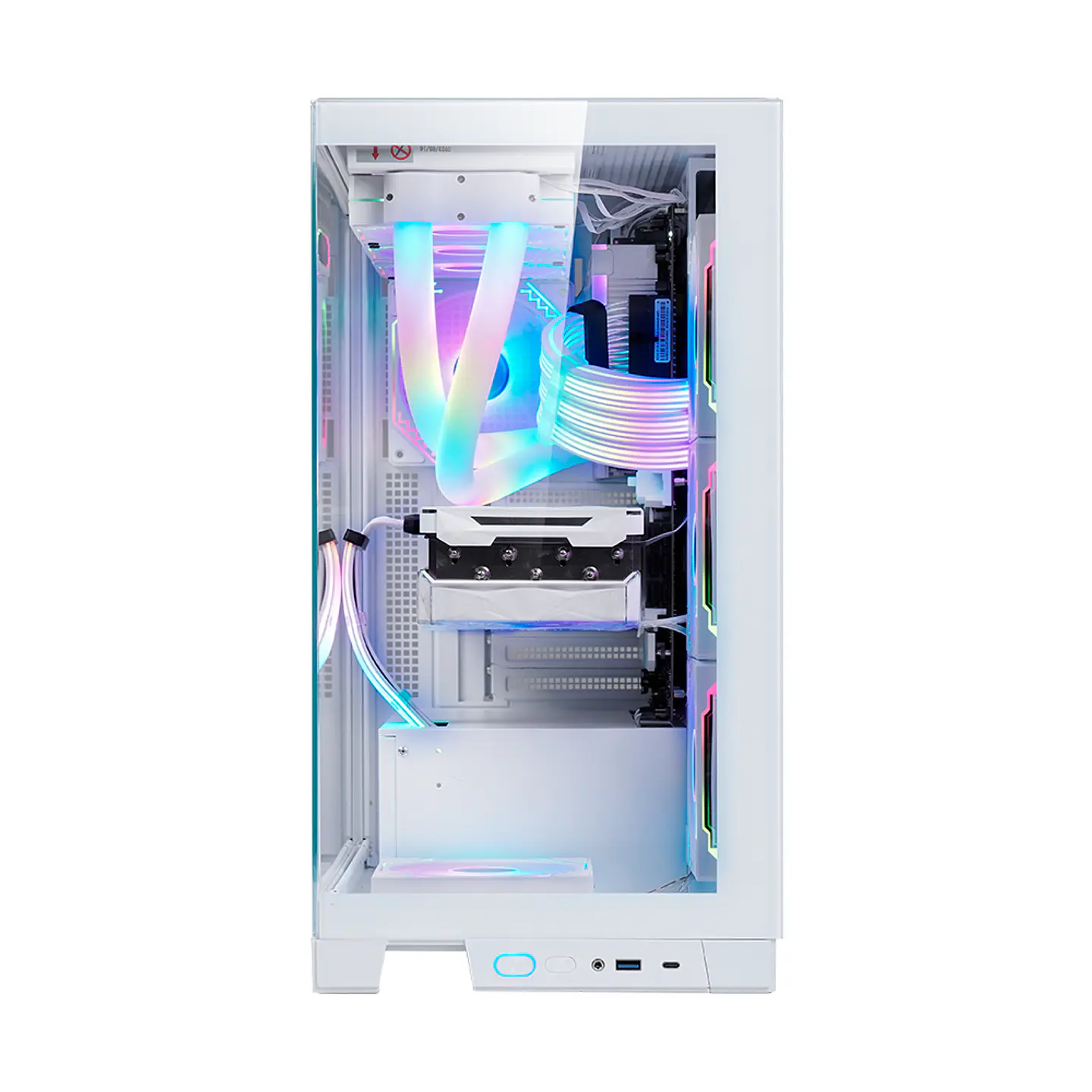 Gabinete Kronos Prisma Pro White RGB ATX, Vidrio Templado, USB 3.0 2