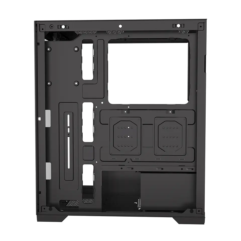 Gabinete Kronos Crystal Black RGB ATX, Vidrio Templado, USB 3.0 5