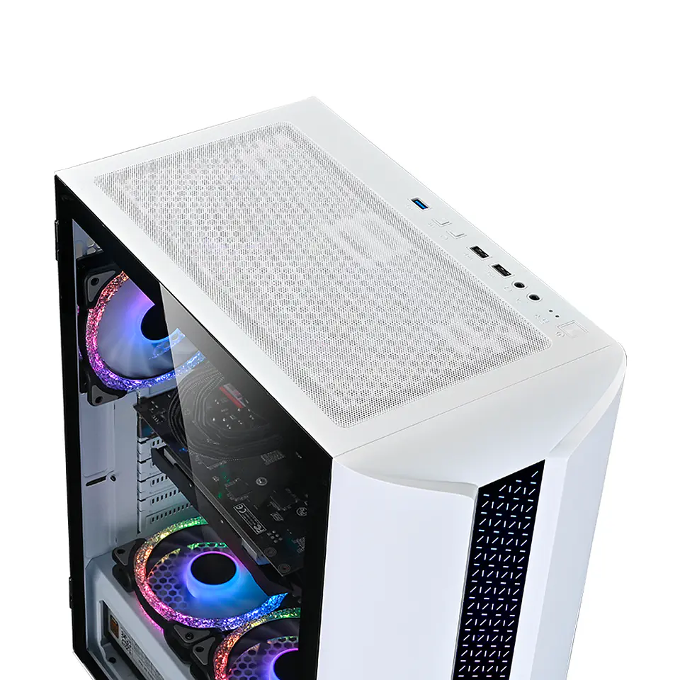 Gabinete Gamer Areo White RGB ATX, Vidrio Templado, USB 3.0 5