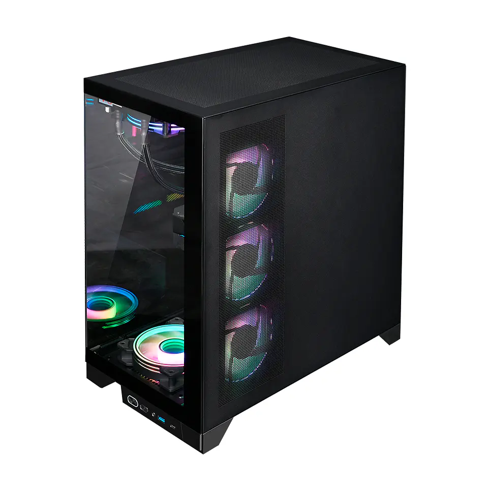 Gabinete Kronos Prisma Pro Black RGB ATX, Vidrio Templado, USB 3.0 6