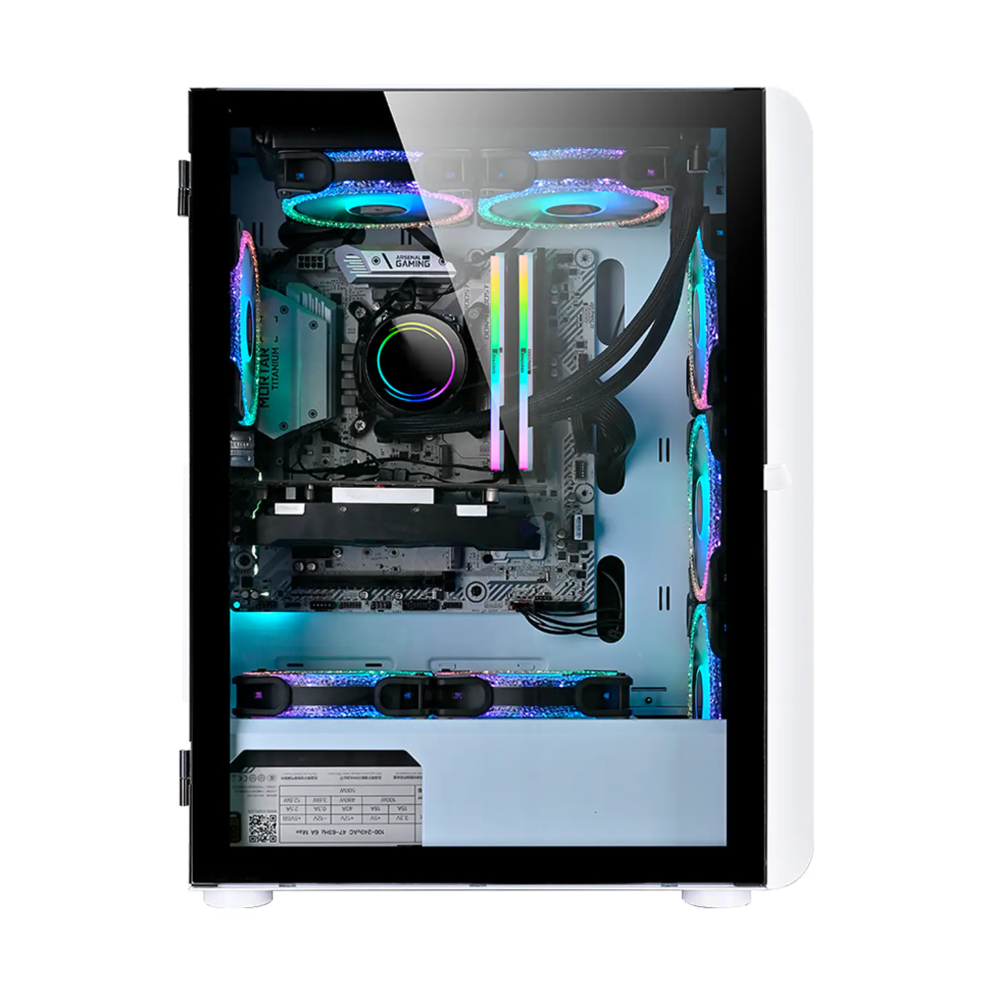 Gabinete Gamer Areo White RGB ATX, Vidrio Templado, USB 3.0 6