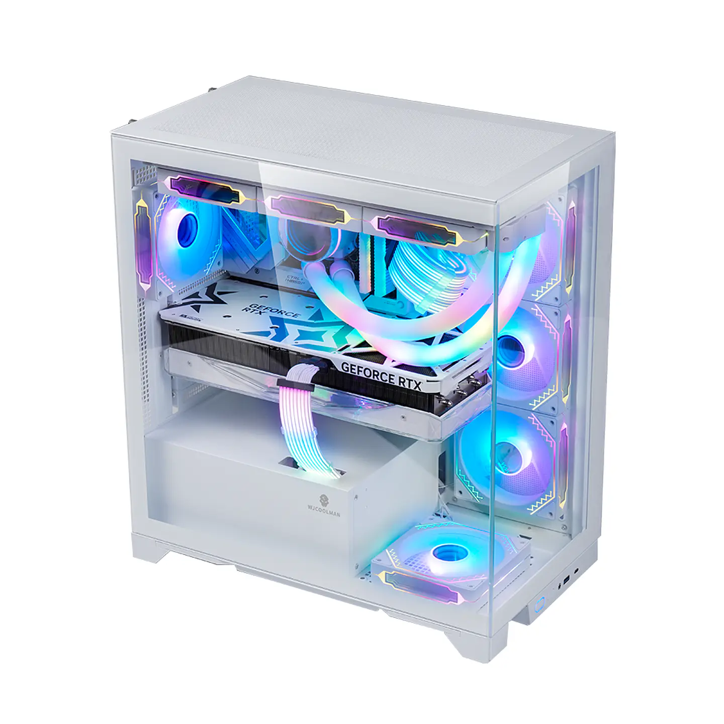 Gabinete Kronos Prisma Pro White RGB ATX, Vidrio Templado, USB 3.0 5