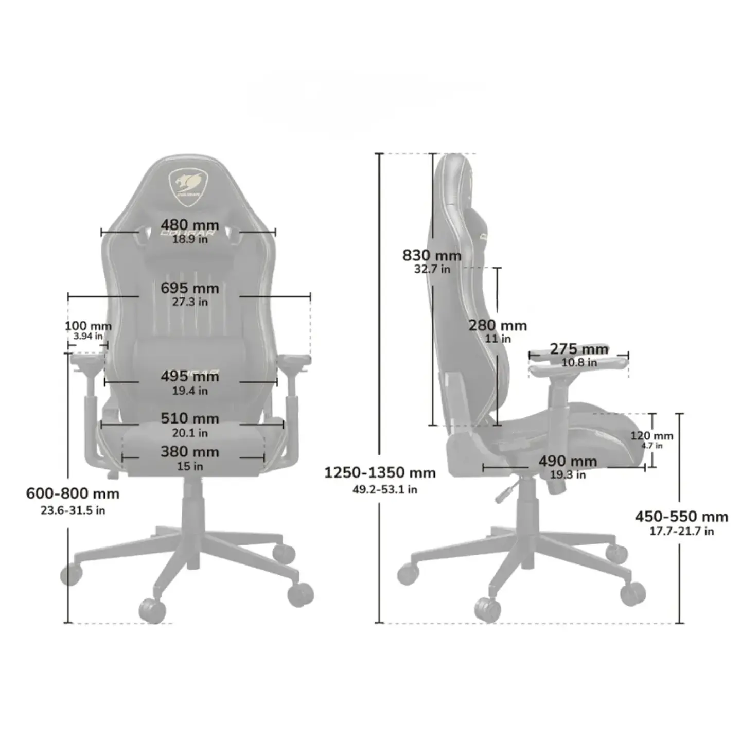 Silla Gamer Cougar Explore Royal F Brazos 3D Reclinable 155° 7