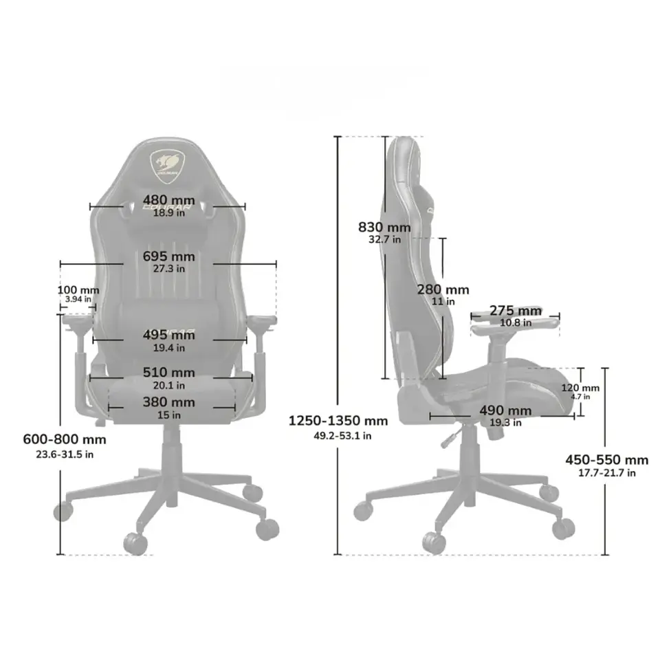 Silla Gamer Cougar Explore Royal F Brazos 3D Reclinable 155° 7