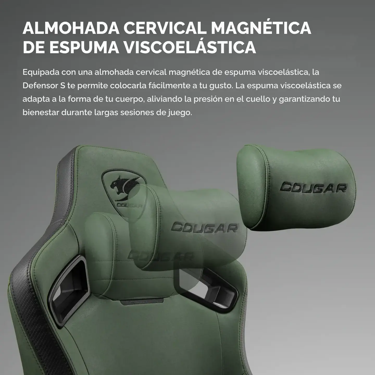 Silla Gamer Cougar Defensor S Army Green F Brazos 4D, 155° 6