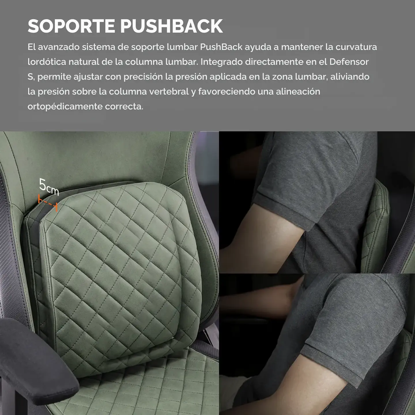 Silla Gamer Cougar Defensor S Jet Gray F Brazos 4D, 155° 5