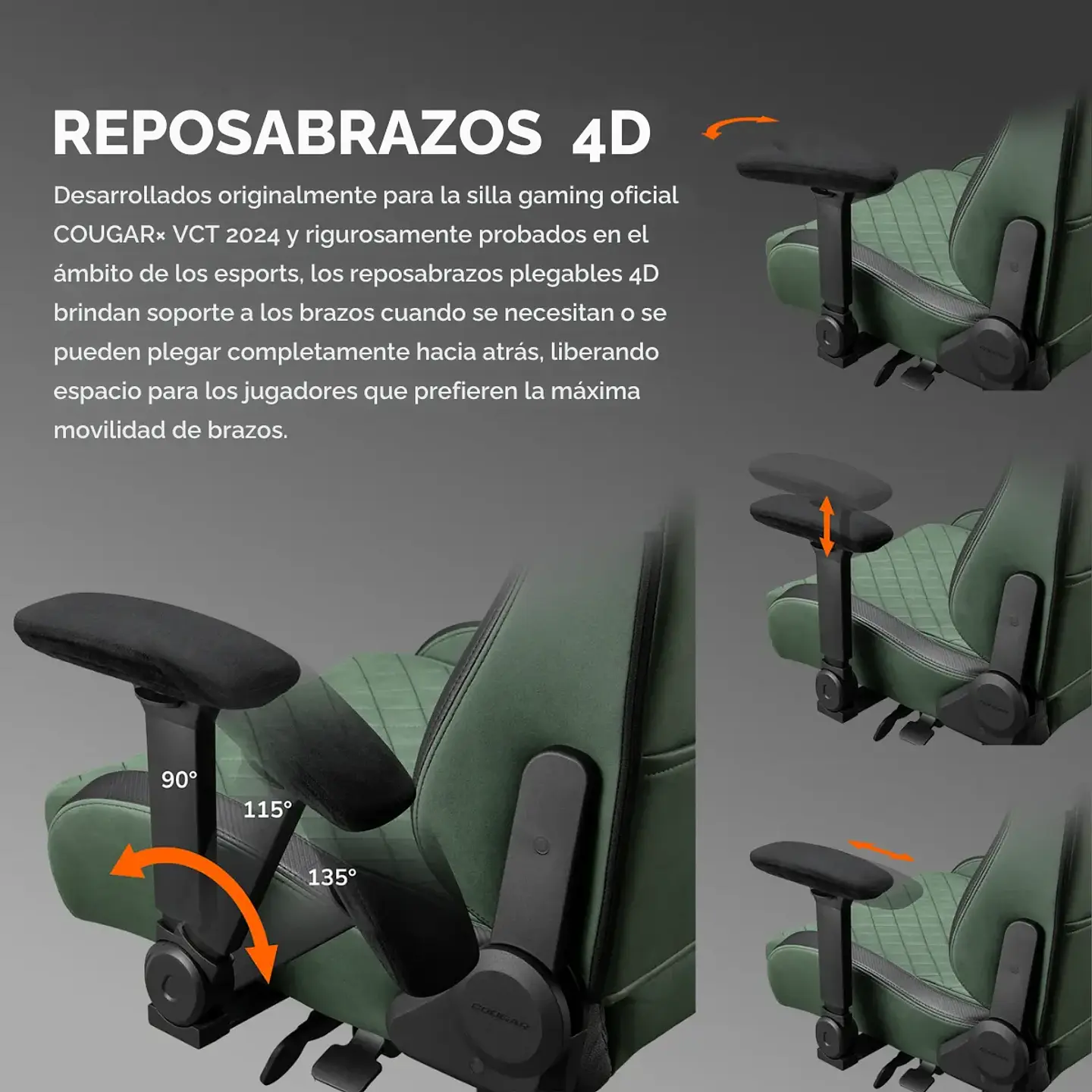 Silla Gamer Cougar Defensor S Navy Blue F Brazos 4D, 155° 10
