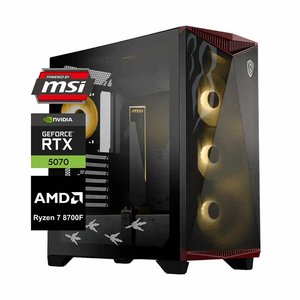 Pc Gamer MSI Inspire Ultra: Ryzen 7 8700F, M.2, DDR5 Ram, RTX 5070 12GB 1
