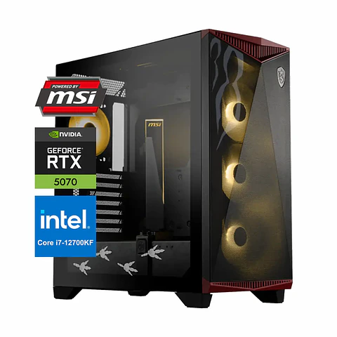 Pc Gamer MSI Inspire Core: Intel I7 12700KF, M.2, DDR5 Ram, RTX 5070 12GB