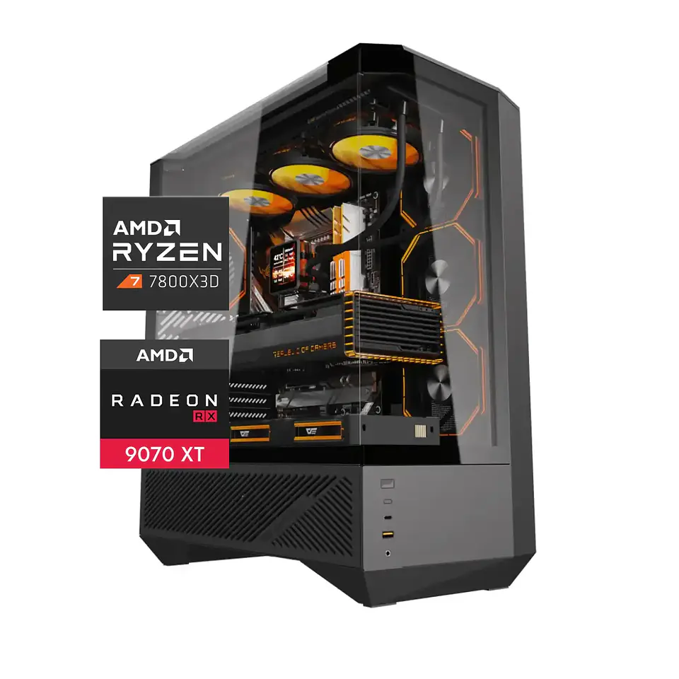 Pc Infernus XT: Ryzen 7 7800X3D, 32GB/64GB DDR5 Ram, m.2, RX 9070 XT 16GB 1