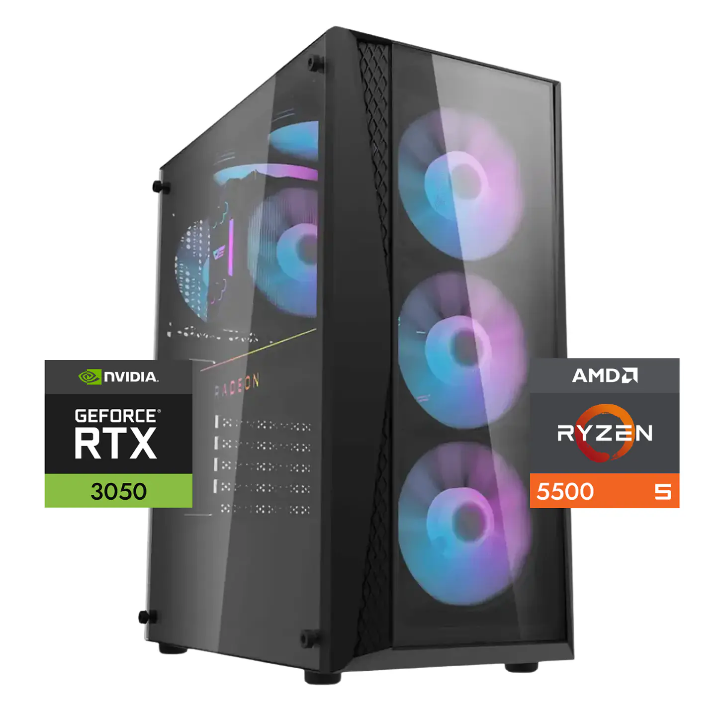 PC Gamer Warrior 3050 6GB: Ryzen 5500, SSD M.2, RAM 16/32GB, RTX 3050 6GB 1