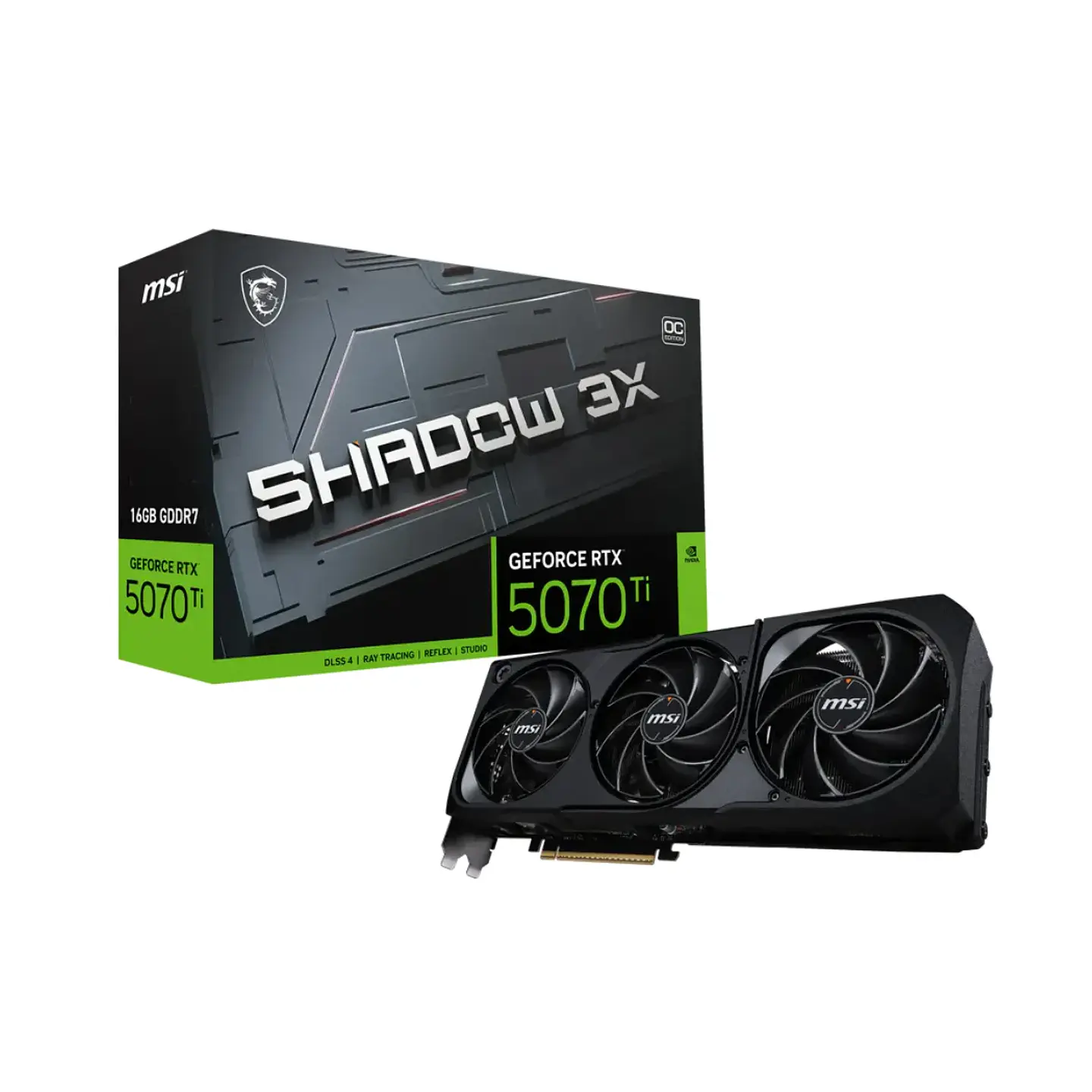 Tarjeta de Video MSI RTX 5070 Ti 16GB GDDR7 SHADOW 3X OC GDDR7 1