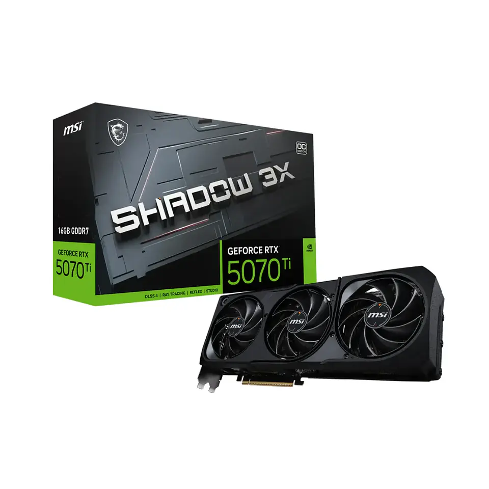 Tarjeta de Video MSI RTX 5070 Ti 16GB GDDR7 SHADOW 3X OC GDDR7 1
