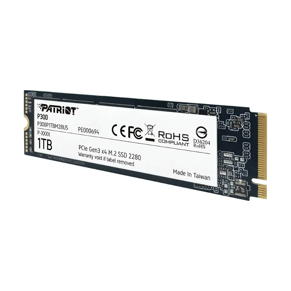 Unidad SSD Patriot P300 1TB NVMe M.2 PciE-3 2100 MB/s 2