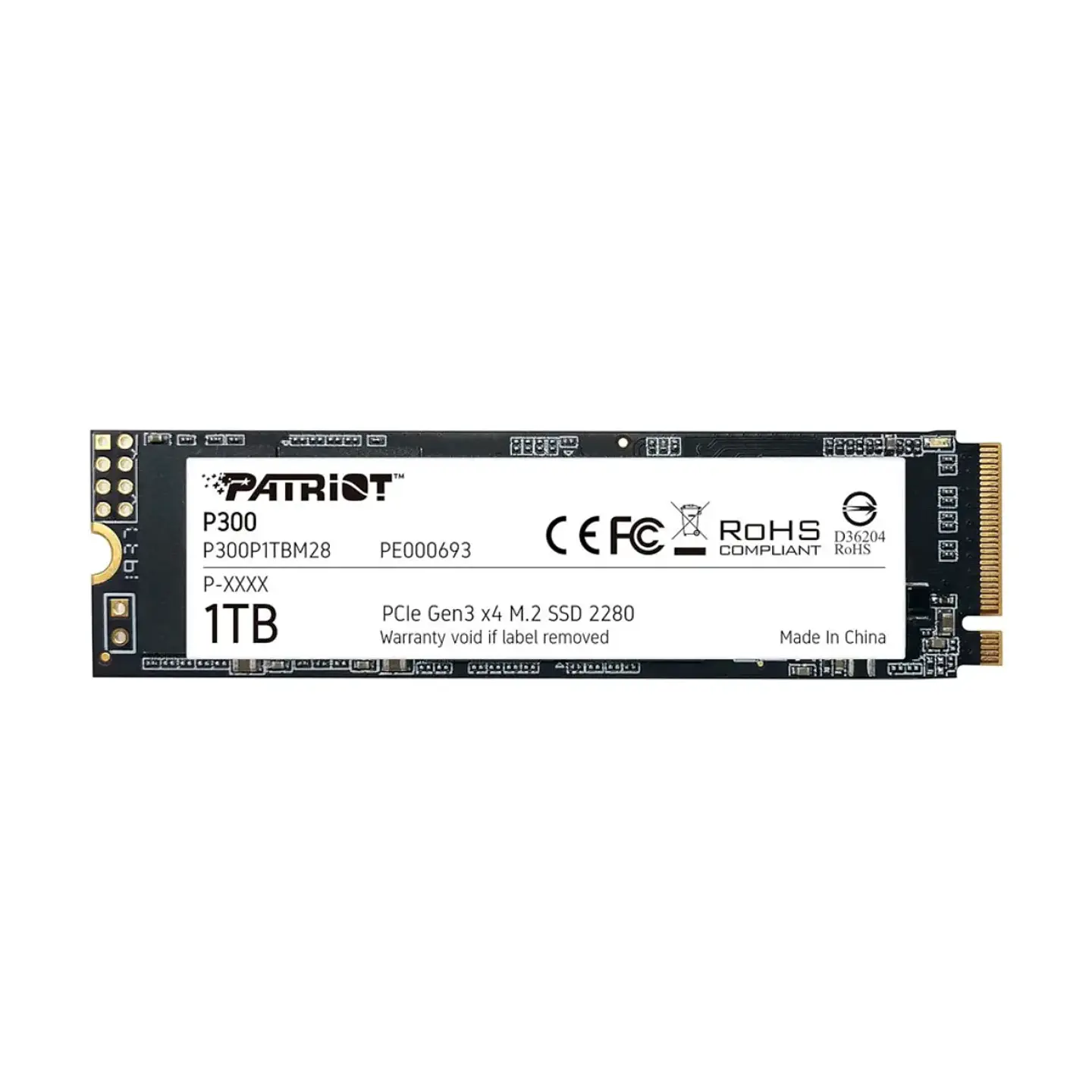 Unidad SSD Patriot P300 1TB NVMe M.2 PciE-3 2100 MB/s 1