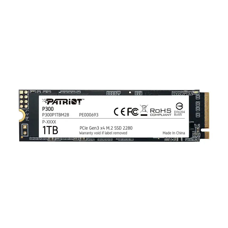 Unidad SSD Patriot P300 1TB NVMe M.2 PciE-3 2100 MB/s 1