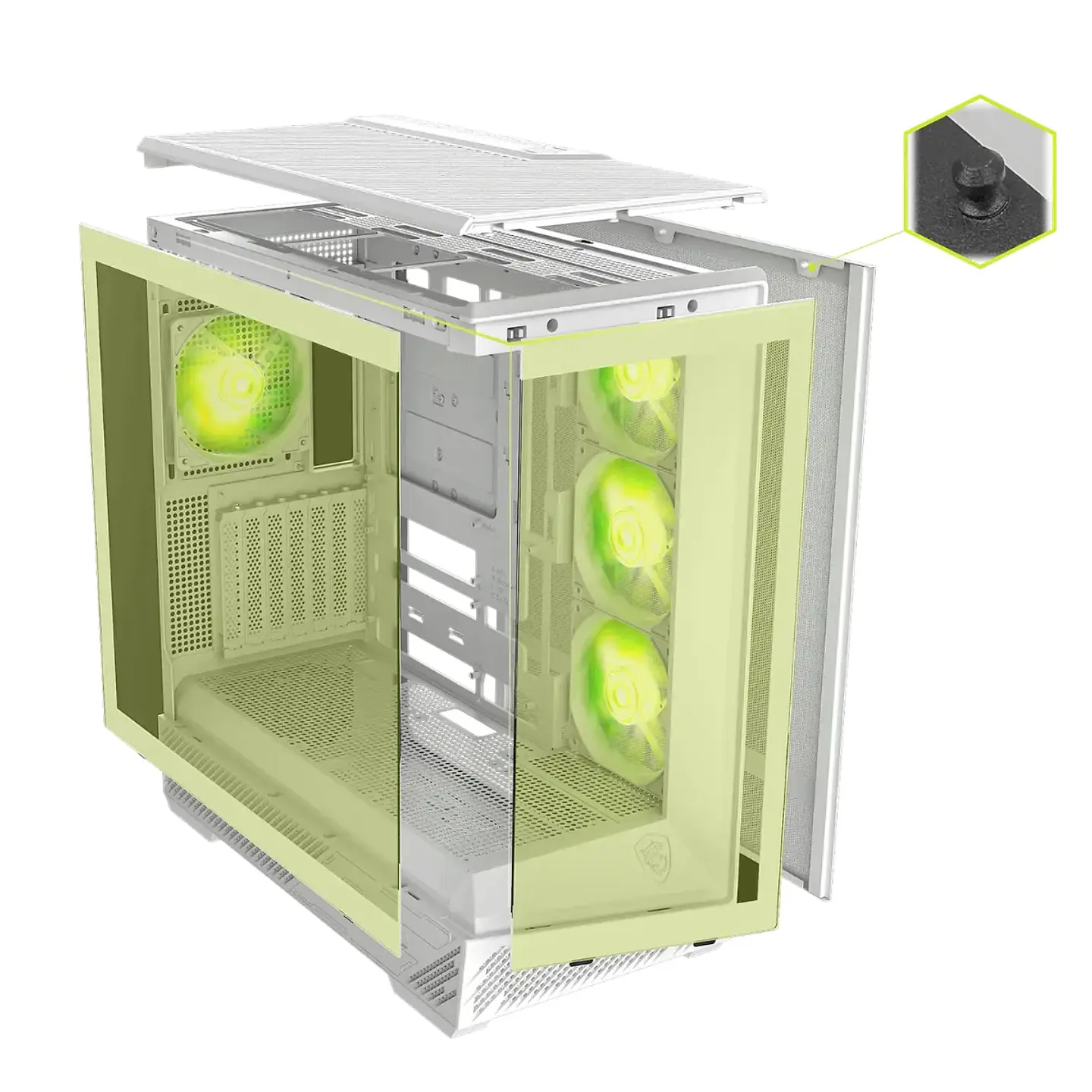 Gabinete Gamer MSI MAG PANO 130R PZ Vidrio ATX 4Fan ARGB WH 5