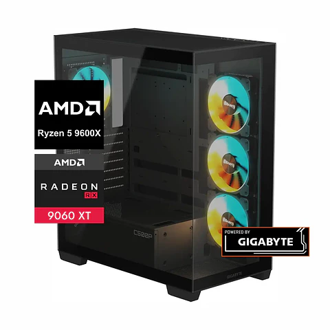 Pc Gamer Giga Beast: Ryzen 5 9600X, 32GB DDR5, RX 9060 XT 16GB