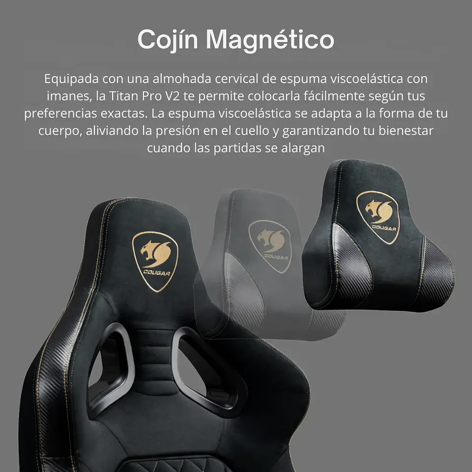 Silla Gamer Cougar Titan Pro V2 Gold F Brazos 4D LiftBack 155° 7