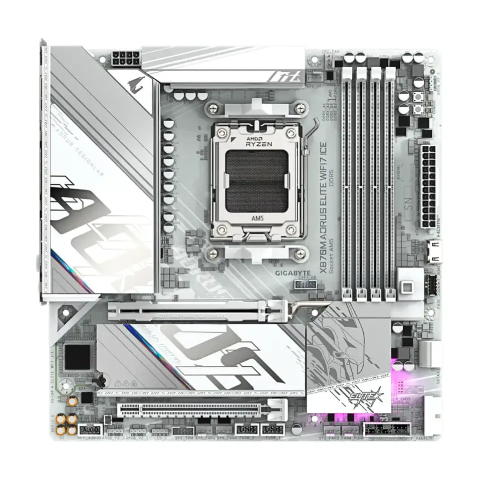 Placa Madre AORUS X870M ELITE WIFI7 ICE AM5 DDR5 mATX 2