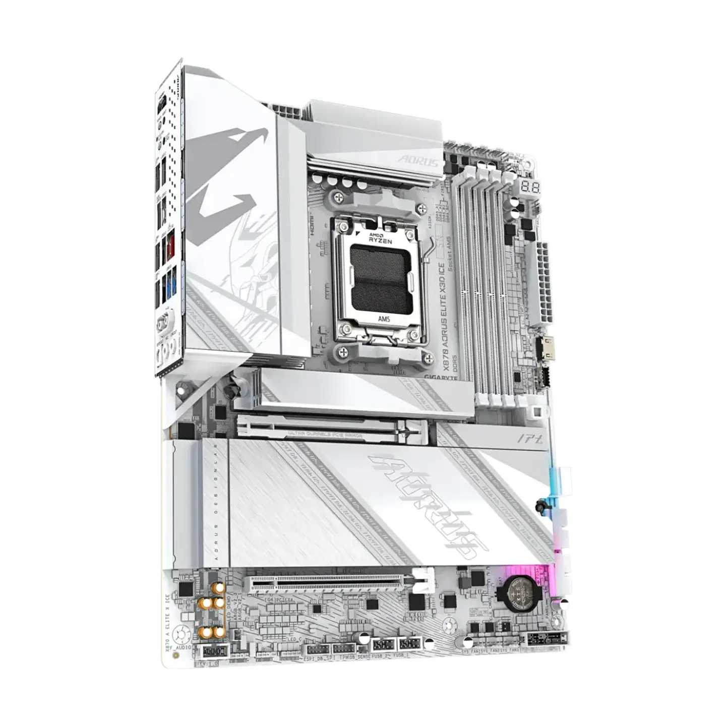 Placa Madre AORUS X870 AORUS ELITE X3D ICE AM5 DDR5 ATX 3
