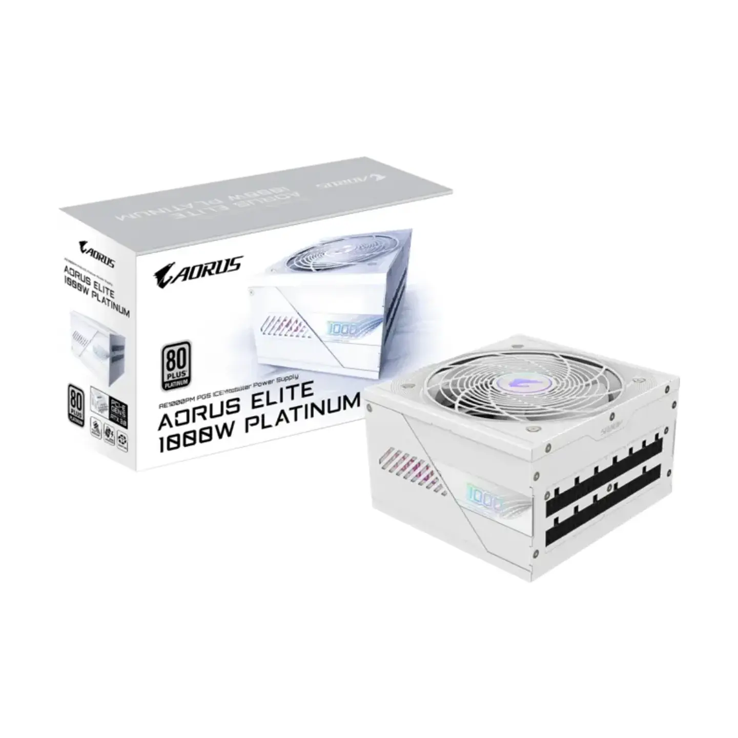 Fuente de Poder AORUS ELITE P1000W PG5 ICE 1000W 80+ Platinum Full Modular 1