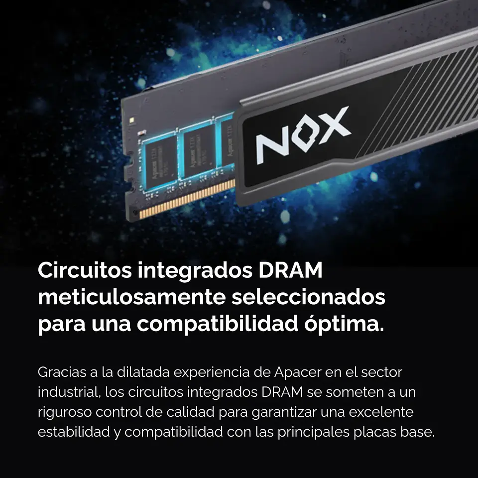 Memoria RAM Apacer NOX 8GB DDR4, 3200MT/s, DIMM, CL16, BK  5