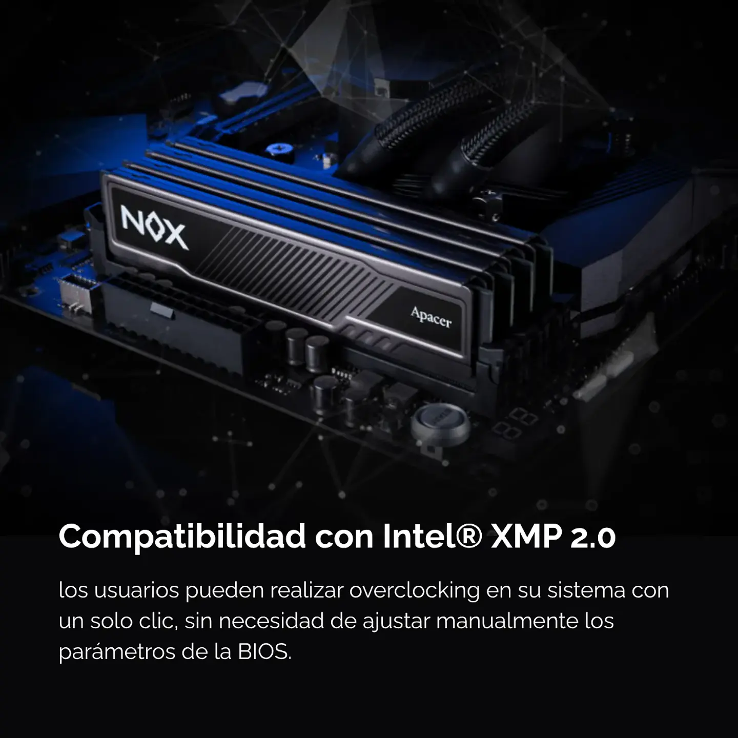 Memoria RAM Apacer NOX 8GB DDR4, 3200MT/s, DIMM, CL16, BK  6