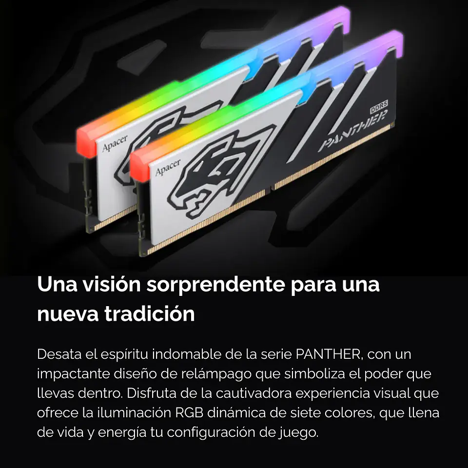 Memoria RAM Apacer Panther 32GB DDR5 6000MT/s RGB, CL38, DIMM  4