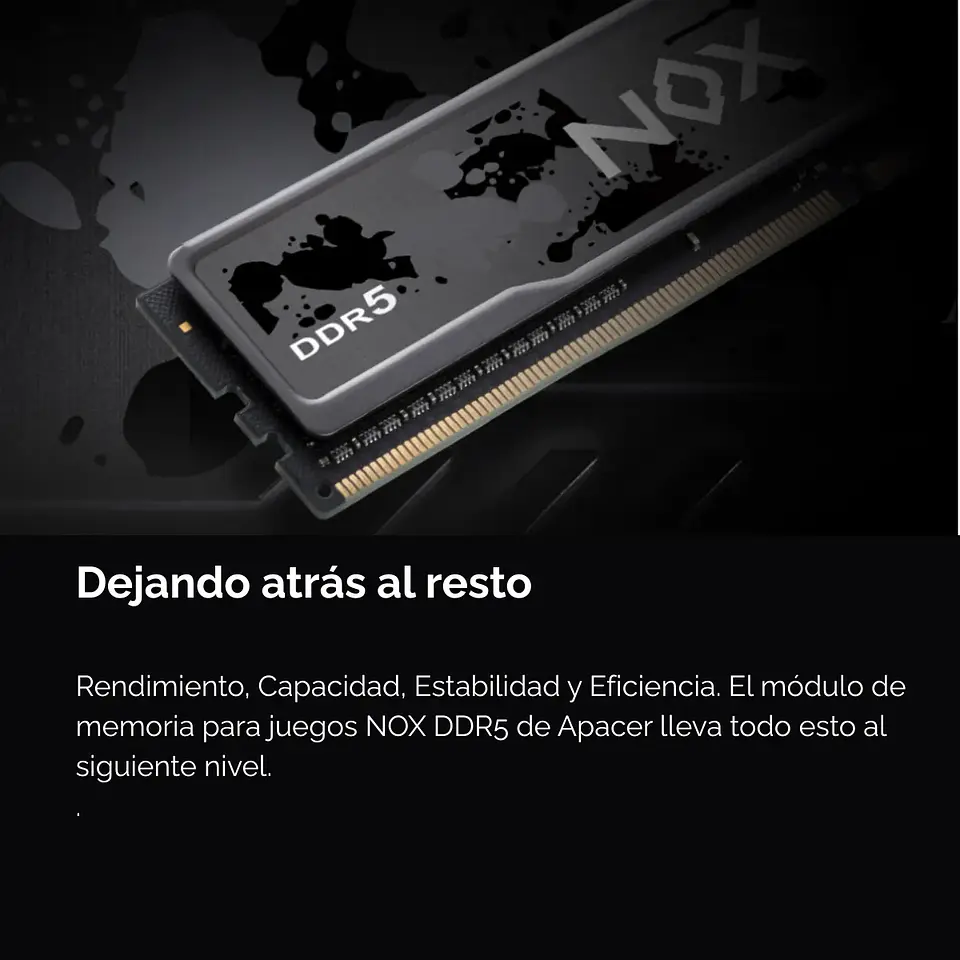Memoria RAM Apacer NOX 16GB, DDR5 5600MT/s, DIMM, CL40 BK 3