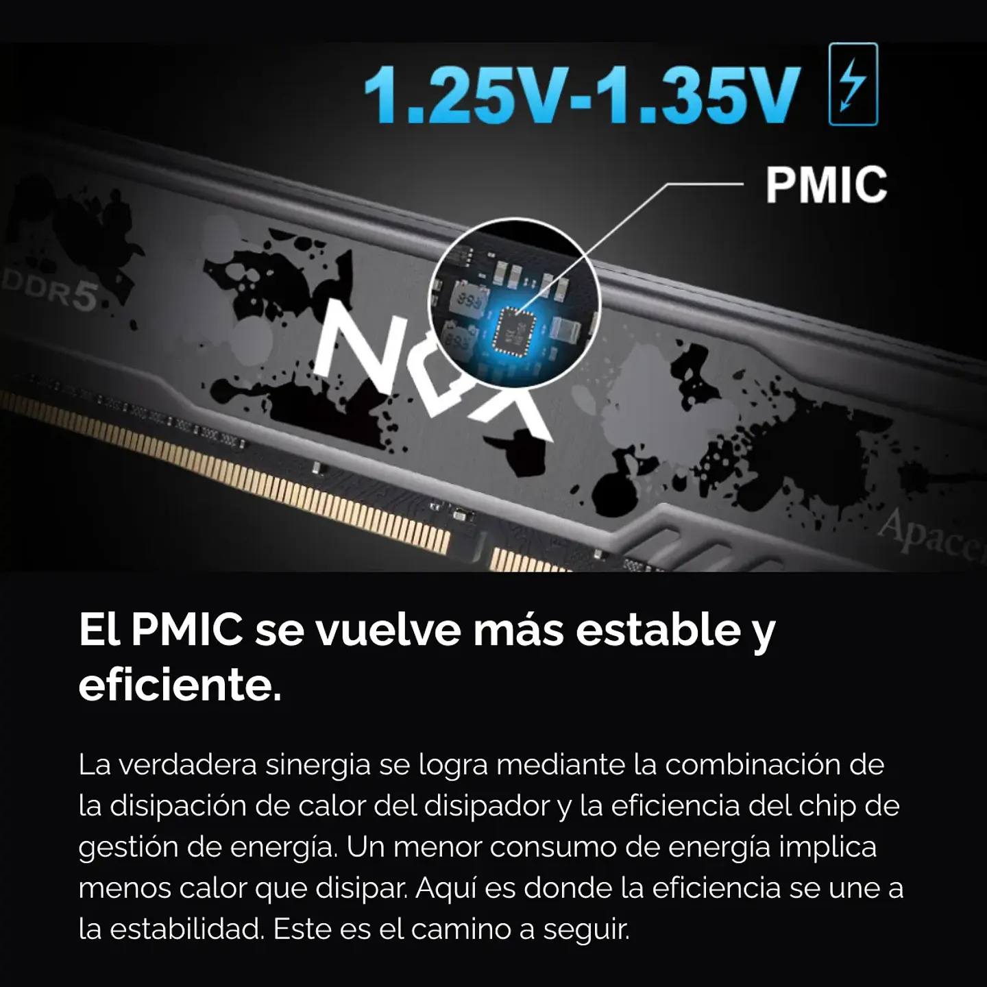 Memoria RAM Apacer NOX 16GB, DDR5 5600MT/s, DIMM, CL40 BK 4