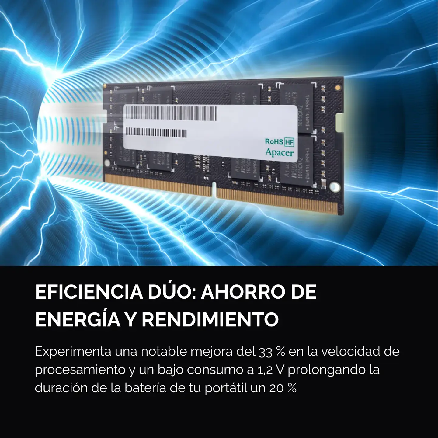 Memoria RAM Notebook Apacer 16GB DDR4 3200MHz SODIMM CL22 2