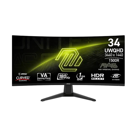 Monitor Gamer MSI MAG 346CQ 34" VA Curvo UWQHD 180Hz 1 ms