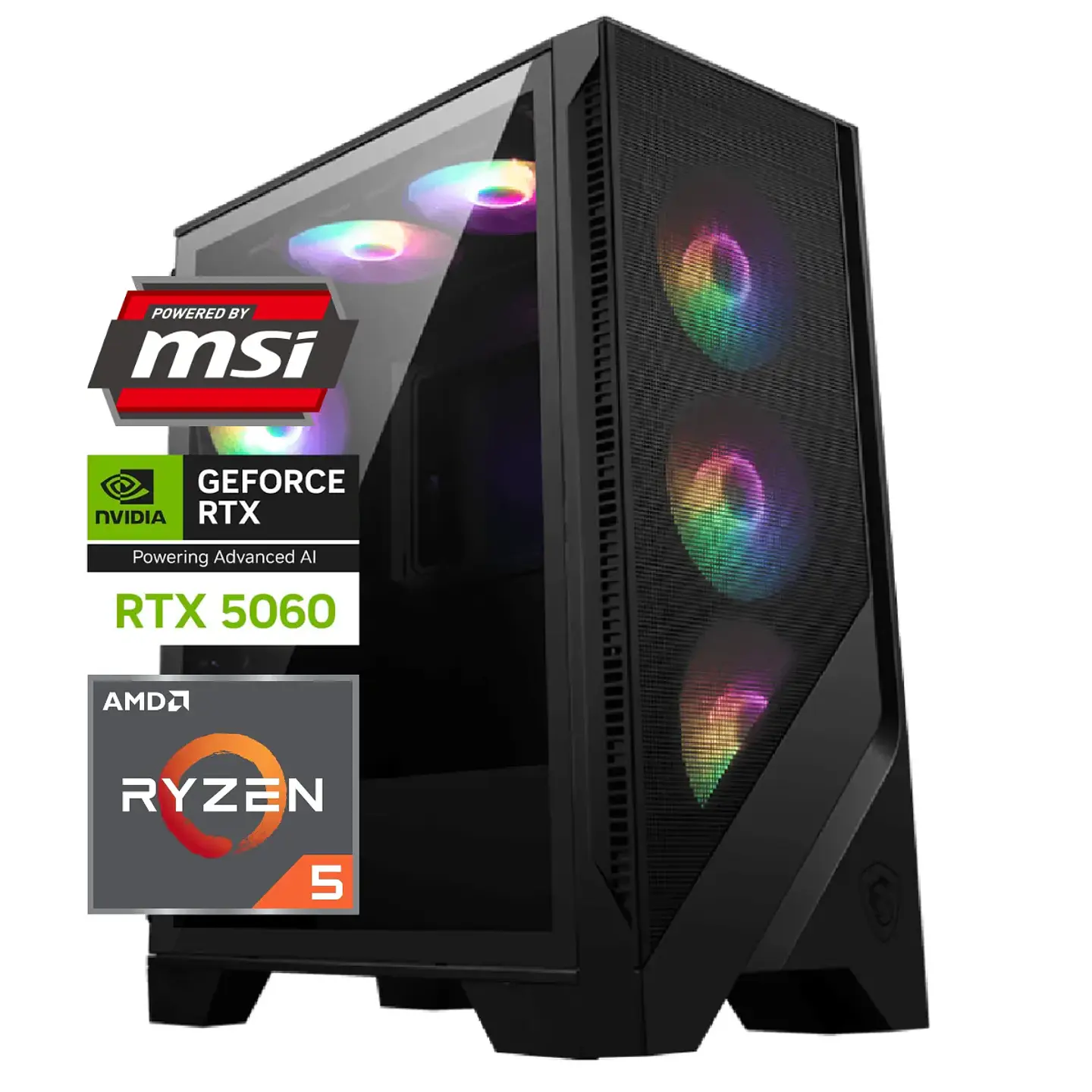 Pc Gamer MSI Shadow Nitro: Ryzen 5 5600, M.2, 16/32GB DDR4 Ram, RTX 5060 1