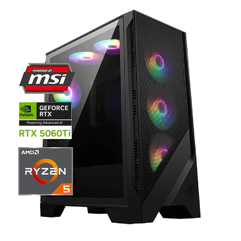 Pc Gamer MSI Shadow Ultra: Ryzen 5 7600X, M.2, DDR5 Ram, RTX 5060ti 8GB
