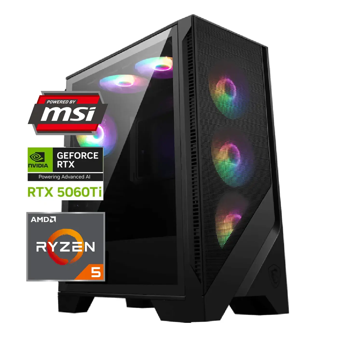 Pc Gamer MSI Shadow Ultra: Ryzen 5 7600X, M.2, DDR5 Ram, RTX 5060ti 8GB 1