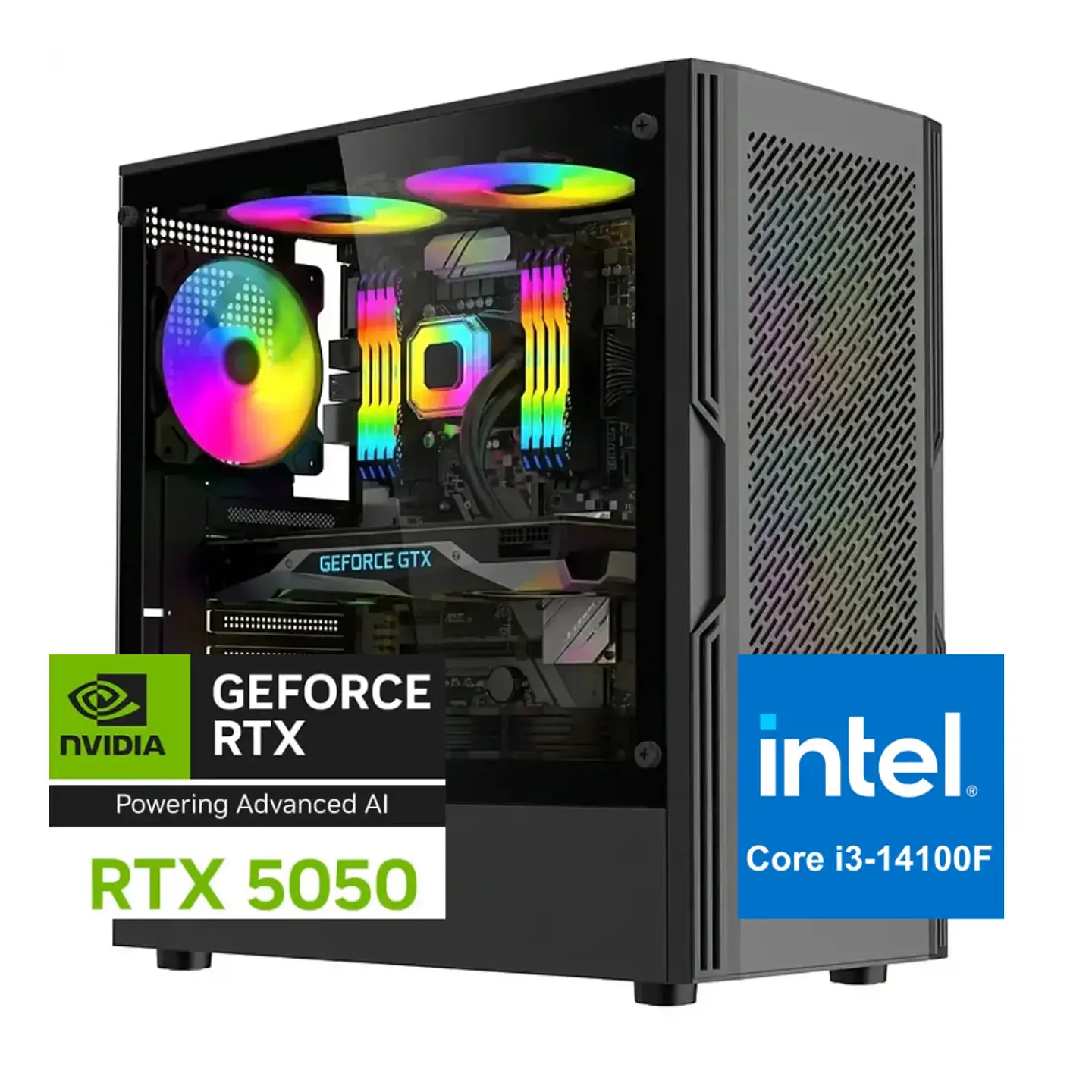 Pc Gamer Sonic Core: Intel Core i3-14100F, 32/16gb, M.2, RTX 5050 1