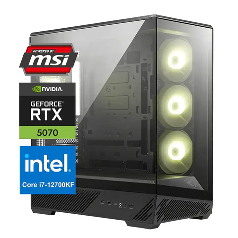Pc Gamer MSI Inspire Core: Intel I7 12700KF, M.2, DDR5 Ram, RTX 5070 12GB