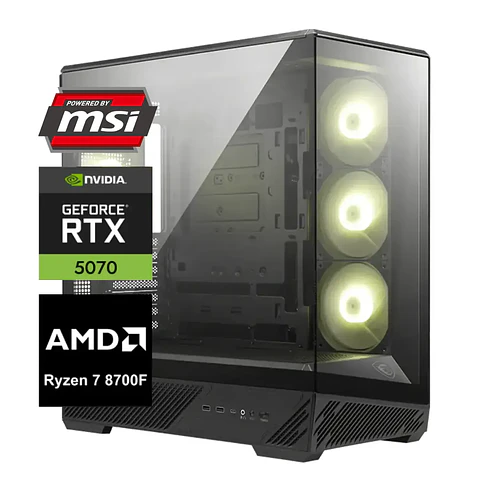 Pc Gamer MSI Inspire Ultra: Ryzen 7 8700F, M.2, DDR5 Ram, RTX 5070 12GB