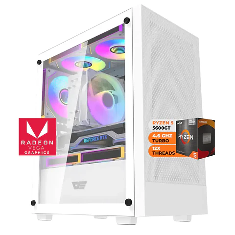 PC Gamer Dreamfyre 5 White: Ryzen 5600GT, SSD M.2, RAM 16/32GB (3200MHz, D-Chann
