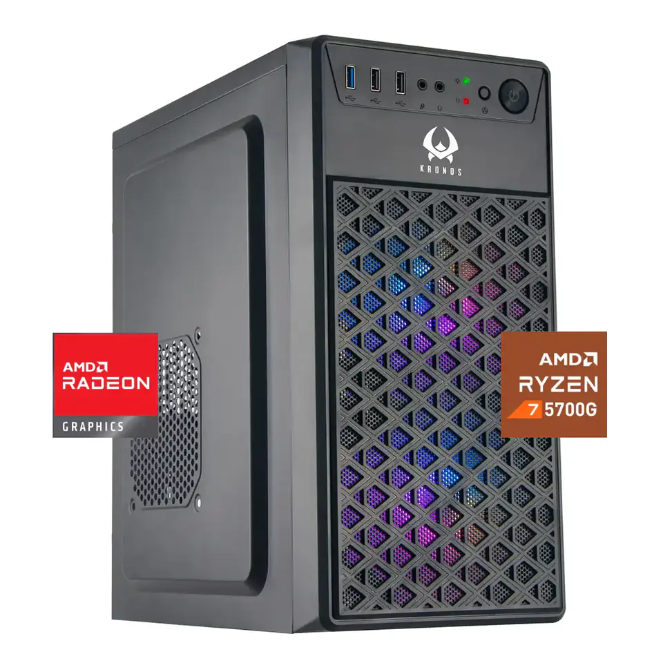 PC Gamer Dreamfyre 7: Ryzen 5700G, SSD M.2, RAM 16/32GB (3200MHz, D-Channel) – WiFi USB 1