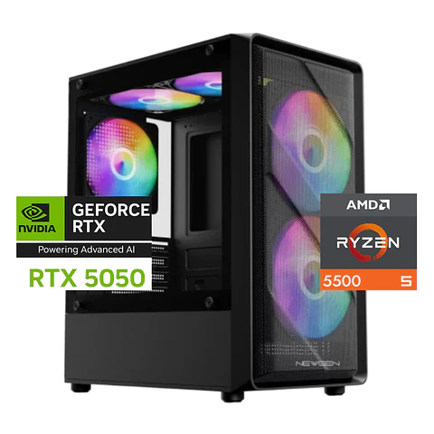 PC Gamer Warrior Neo: Ryzen 5500, SSD M.2, RAM 16/32GB, RTX 5050