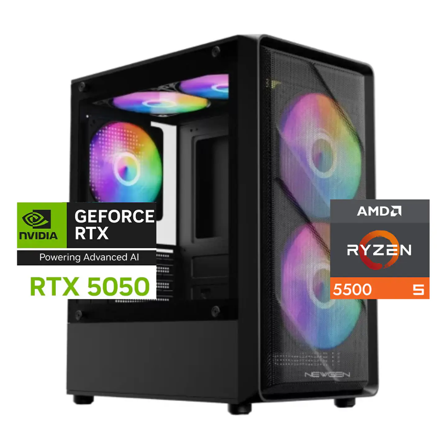 PC Gamer Warrior Neo: Ryzen 5500, SSD M.2, RAM 16/32GB, RTX 5050 1