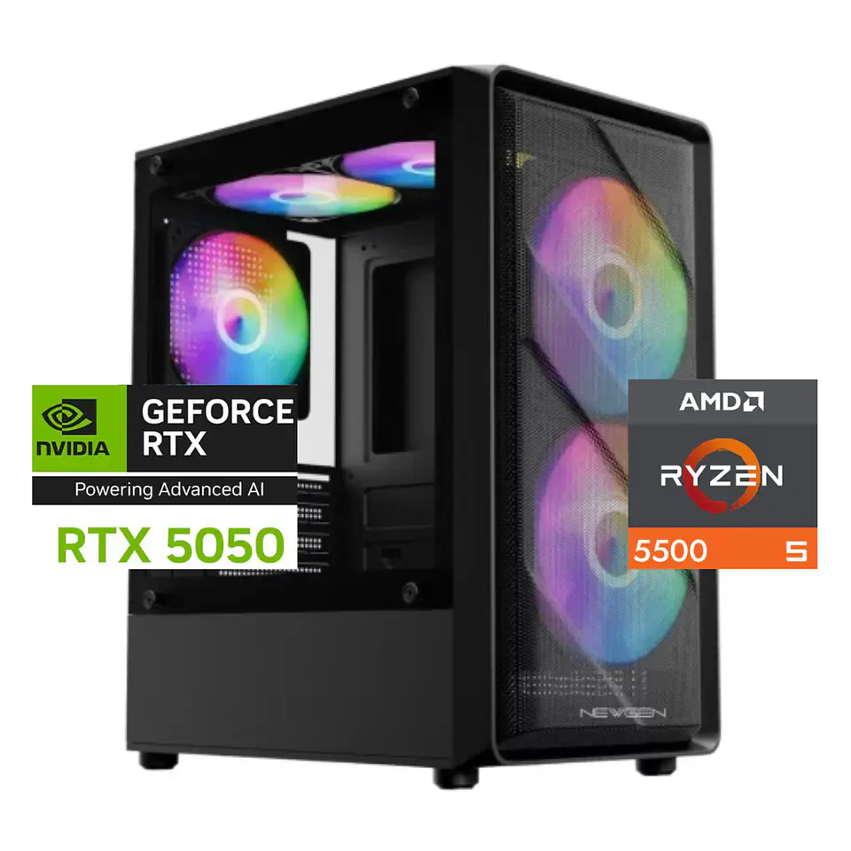 PC Gamer Warrior Neo: Ryzen 5500, SSD M.2, RAM 16/32GB, RTX 5050 1