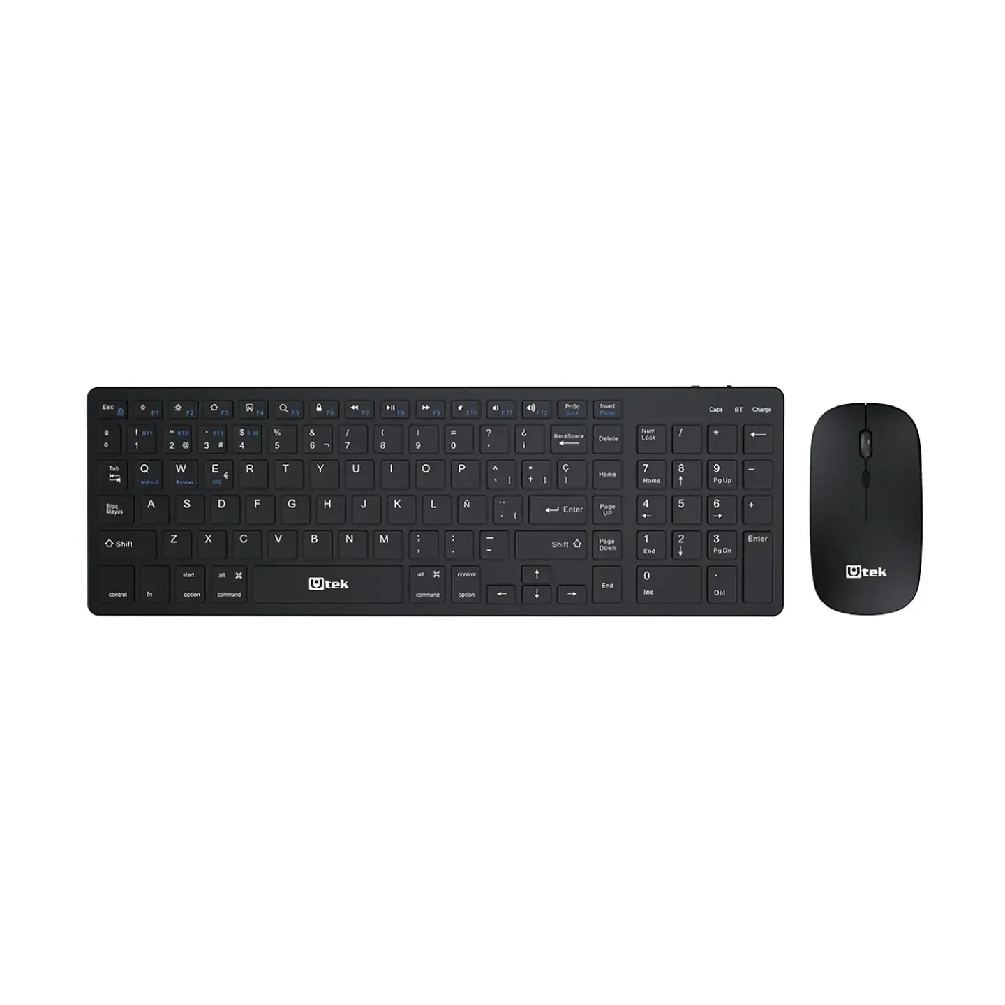 Kit Inalámbrico Teclado y Mouse Bluetooth 800/1600DPI + 2.4GHz Recargable 1
