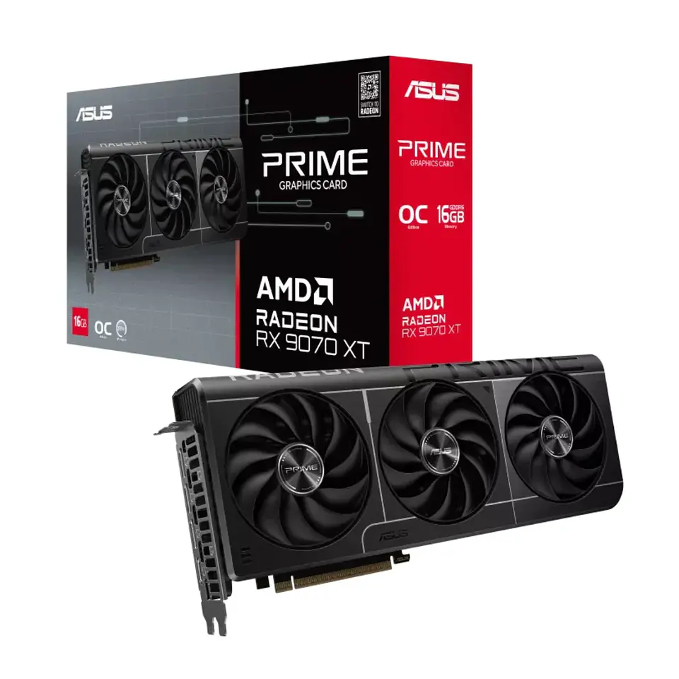 Tarjeta de Video ASUS Prime RX 9070 XT OC Edition 16GB GDDR6 1