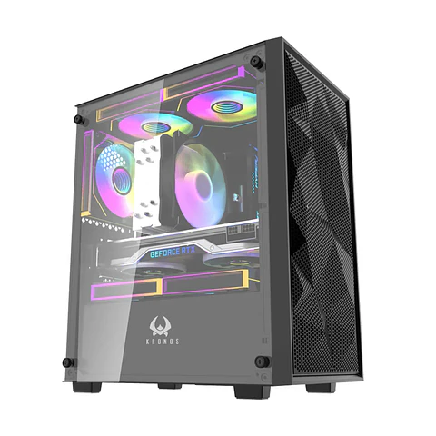 Gabinete Gamer Kronos Ares Mesh Vidrio Templado 3Fan ARGB mATX 