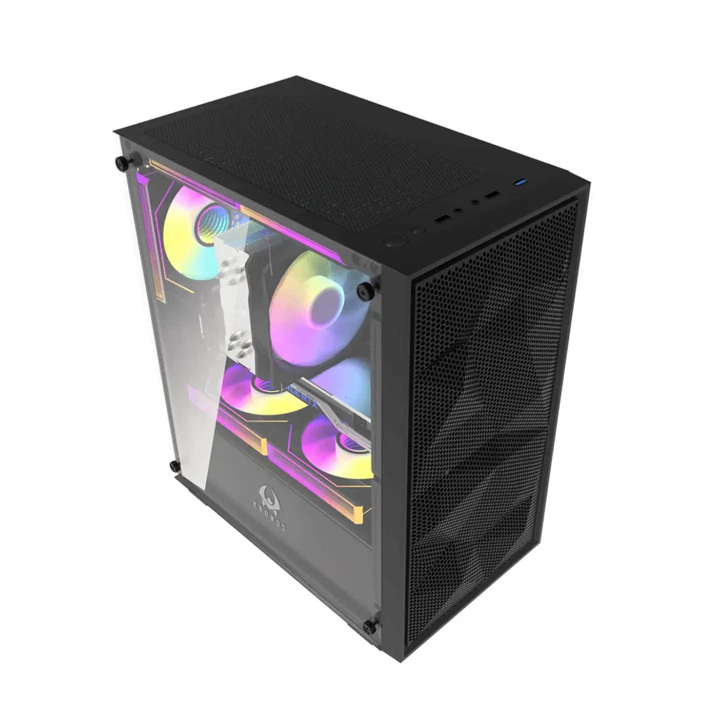 Gabinete Gamer KRONOS FLUX Vidrio Templado 6 Fan ARGB mATX BLACK  7
